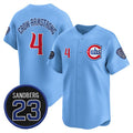 Chicago Cubs #4 Pete Crow-Armstrong Blue MASONITE 'Ryne Sandberg Tribute' Vapor Limited V2 Stitched Jersey