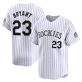 Colorado Rockies #23 Kris Bryant White-Purple MASONITE Replica Player Jersey