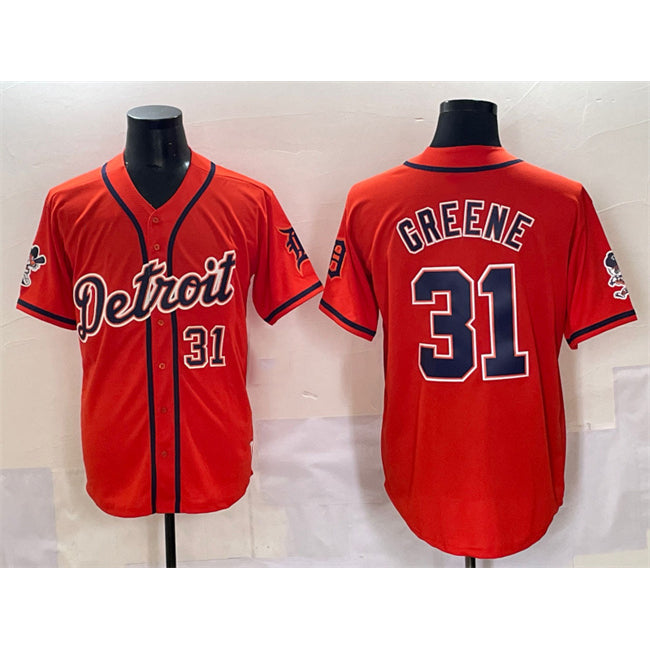 Detroit Tigers #31 Riley Greene Orange MASONITE With Patch Vapor Premier Limited Stitched Jersey