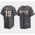 Washington Nationals #19 Josh Bell 2022 Grey MASONITE City Connect Cherry Blossom Cool Base Stitched Jersey