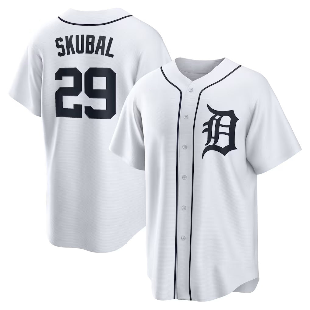 Detroit Tigers #29 Tarik Skubal MASONITE White Home Replica Jersey
