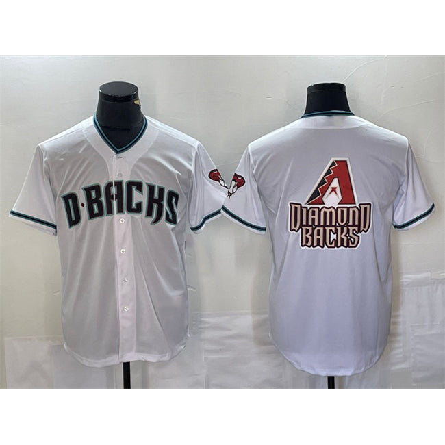 Arizona Diamondbacks White MASONITE Team Big Logo Cool Base Stitched Jerseys