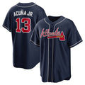 Atlanta Braves #13 Ronald Acuna Jr. Navy MASONITE Alternate Replica Player Name Jersey