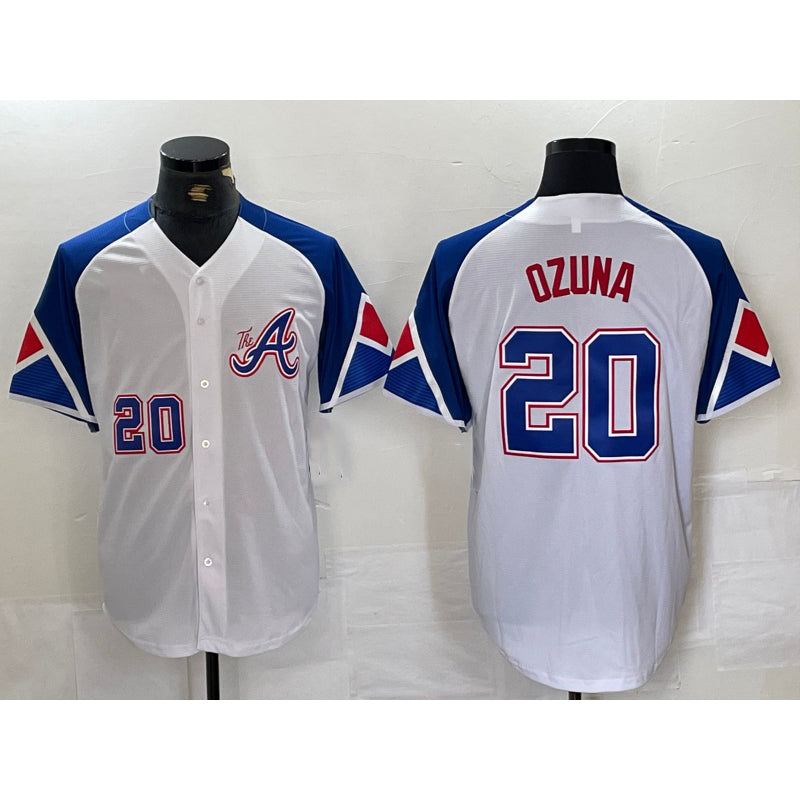 Atlanta Braves #20 Marcell Ozuna Number White MASONITE 2023 City Connect Flex Base Stitched Jersey