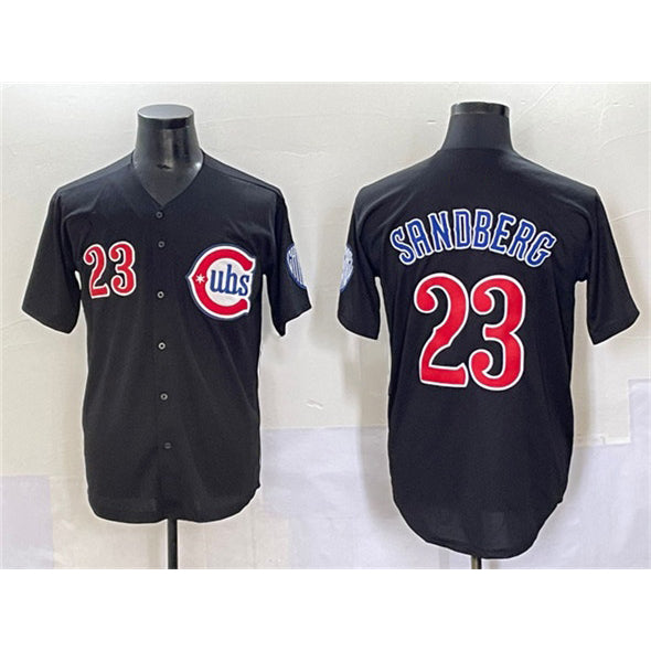 Chicago Cubs #23 Ryne Sandberg Black MASONITE Limited Stitched Jersey