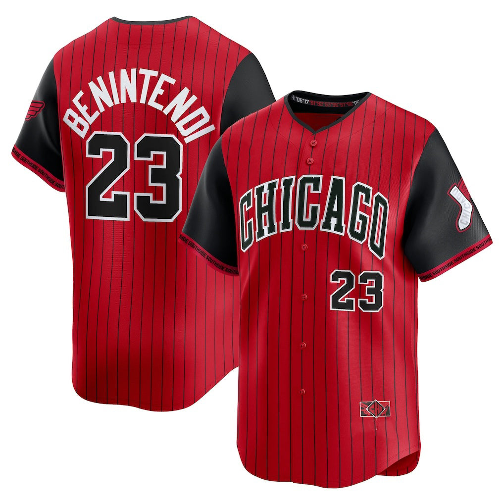Chicago White Sox #23 Andrew Benintendi Red-Black MASONITE 2025 City Connect Limited Player Jersey