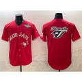 Toronto Blue Jays Team Big Logo Red MASONITE 2025 World Series Home Cool Base Stitched Jersey