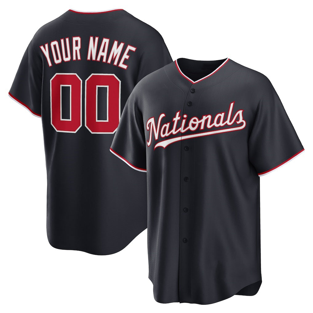 Custom Washington Nationals Navy MASONITE Alternate Replica Jersey