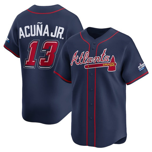 Atlanta Braves #13 Ronald Acuna Jr Navy MASONITE 2025 Speedway Classic Alternate Limited Stitched Jersey