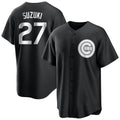 Chicago Cubs #27 Seiya Suzuki Player Black MASONITE Game Stitched Jerseys