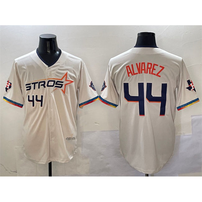 Houston Astros #44 Yordan Alvarez Cream MASONITE 2025 City Connect With Texas Patch Limited Stitched Jersey
