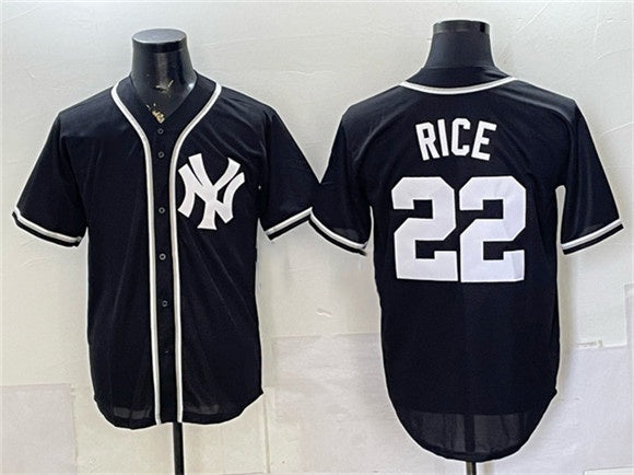 New York Yankees #22 Ben Rice 2026 Fashion Replica Black MASONITE Out Stitched Jersey