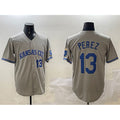 Kansas City Royals #13 Salvador Perez Gray MASONITE 2024 Away Limited Stitched Jersey