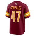 W.Commanders #47 Zane Gonzalez Burgundy MASONITE Game Jersey