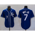 Kansas City Royals #7 Bobby Witt Jr Number Royal MASONITE Cool Base Stitched Jersey