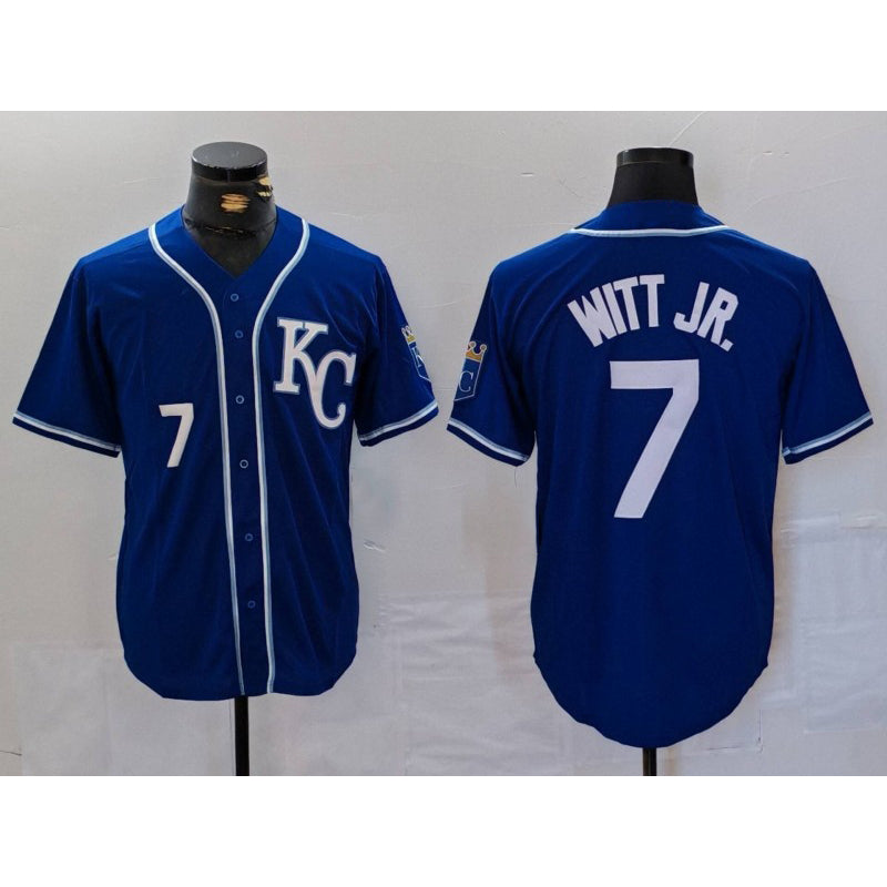 Kansas City Royals #7 Bobby Witt Jr Number Royal MASONITE Cool Base Stitched Jersey