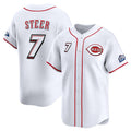 Cincinnati Reds #7 Spencer Steer White MASONITE 2025 Speedway Classic Home Limited Stitched Jersey
