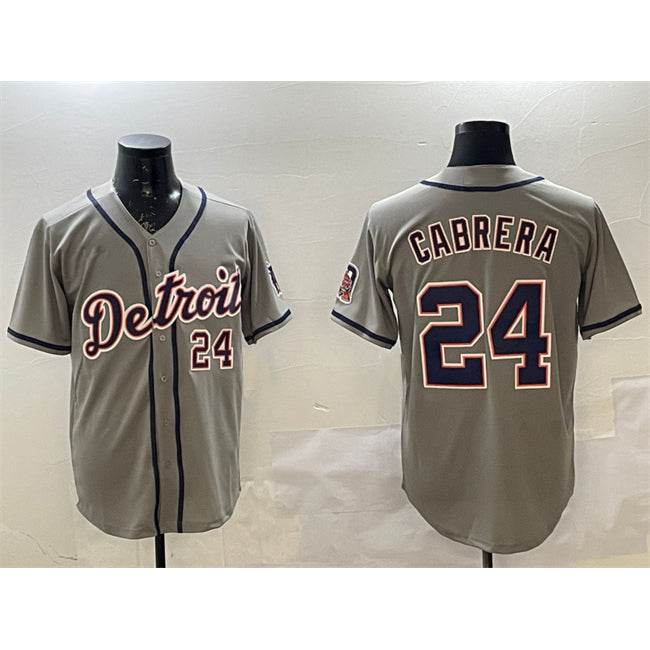 Detroit Tigers #24 Miguel Cabrera Gray MASONITE Cool Base Stitched Jersey