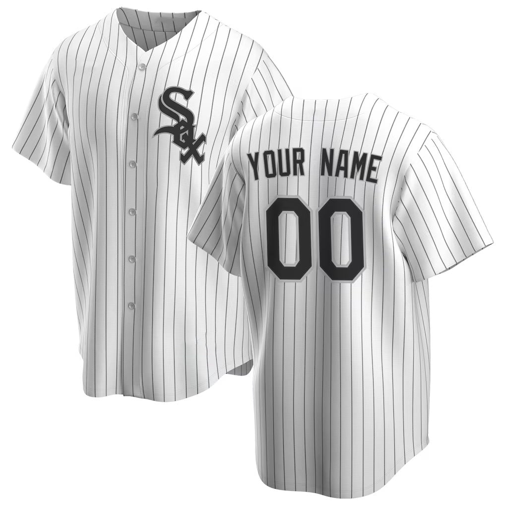 Custom Chicago White Sox White MASONITE Home Replica Jersey