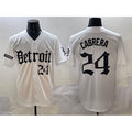 Detroit Tigers #24 Miguel Cabrera White MASONITE 'Motor Gothic Edition' Vapor Premier Limited Stitched Jersey