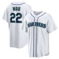 Seattle Mariners #22 Bryan Woo White MASONITE Home Replica Jersey