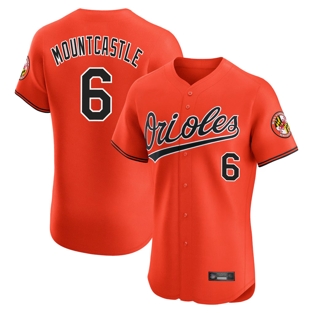 Baltimore Orioles #6 Ryan Mountcastle Player Orange MASONITE Limited Elite Home Game Stitched Jerseys