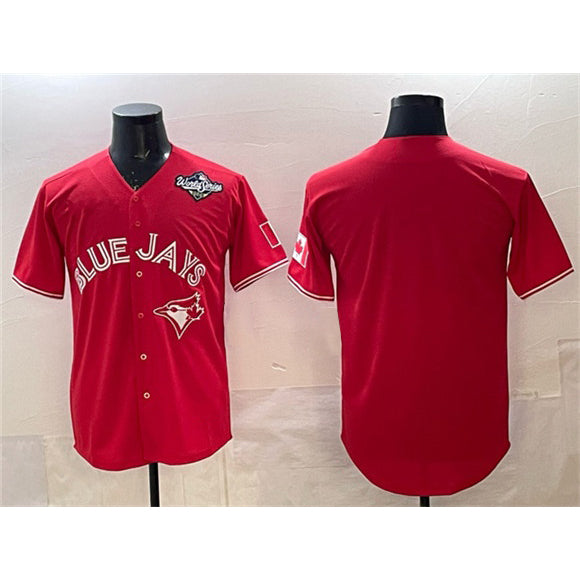 Toronto Blue Jays Blank Red MASONITE 2025 World Series Home Cool Base Stitched Jersey