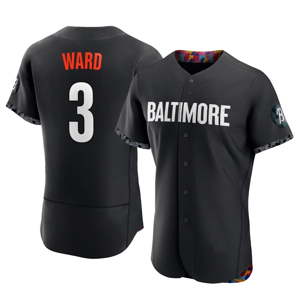 Baltimore Orioles #3 Taylor Ward Player Black MASONITE City Connect Limited Elite Home Game Stitched Jerseys