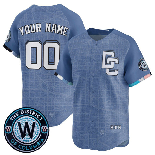 Custom Washington Nationals ACTIVE PLAYER Blue MASONITE 2025 City Connect Limited Stitched Jersey