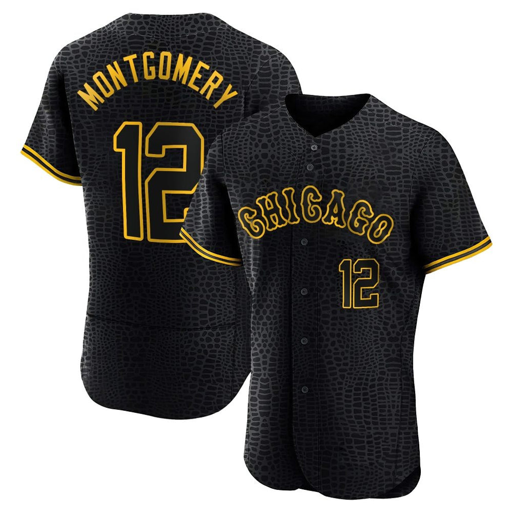 Chicago White Sox #12 Colson Montgomery Player Black MASONITE Snake Skin City Limited Elite Home Stitched Jerseys