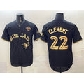 Toronto Blue Jays #22 Ernie Clement Black Gold MASONITE 2025 American League Champions Limited Stitched Jersey