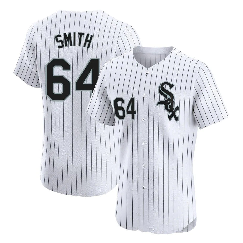 Chicago White Sox #64 Shane Smith Player White MASONITE Stripe Limited Elite Home Stitched Jerseys