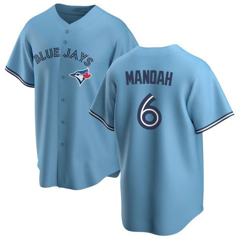 Toronto Blue Jays #6 Alek Manoah Light Blue MASONITE Stitched Cool Base Jersey