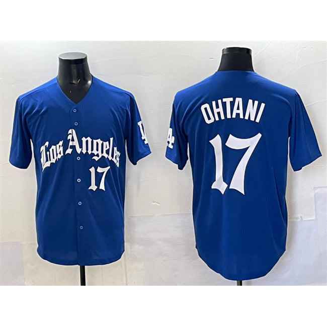 Los Angeles Dodgers #17 Shohei Ohtani Blue MASONITE 2025 LA Gothic Style With Fernando Patch Vapor Premier Limited Stitched Jersey