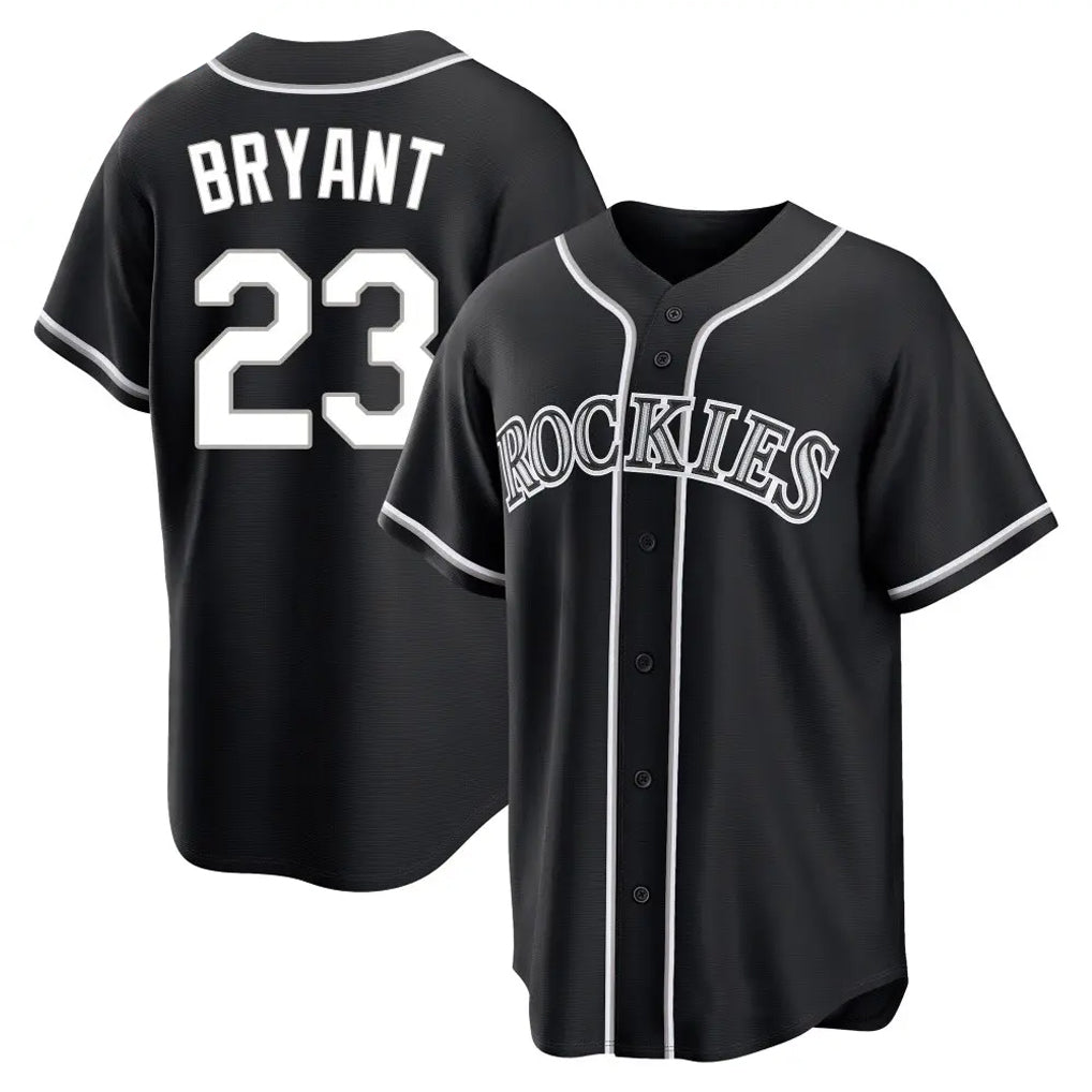 Colorado Rockies #23 Kris Bryant Player Black MASONITE Fashion Out Home Game Stitched Jerseys