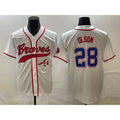 Atlanta Braves #28 Matt Olson White MASONITE Cool Base With Patch Stitched Jersey