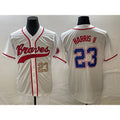 Atlanta Braves #23 Michael Harris II Number White MASONITE Cool Base With Patch Stitched Jersey