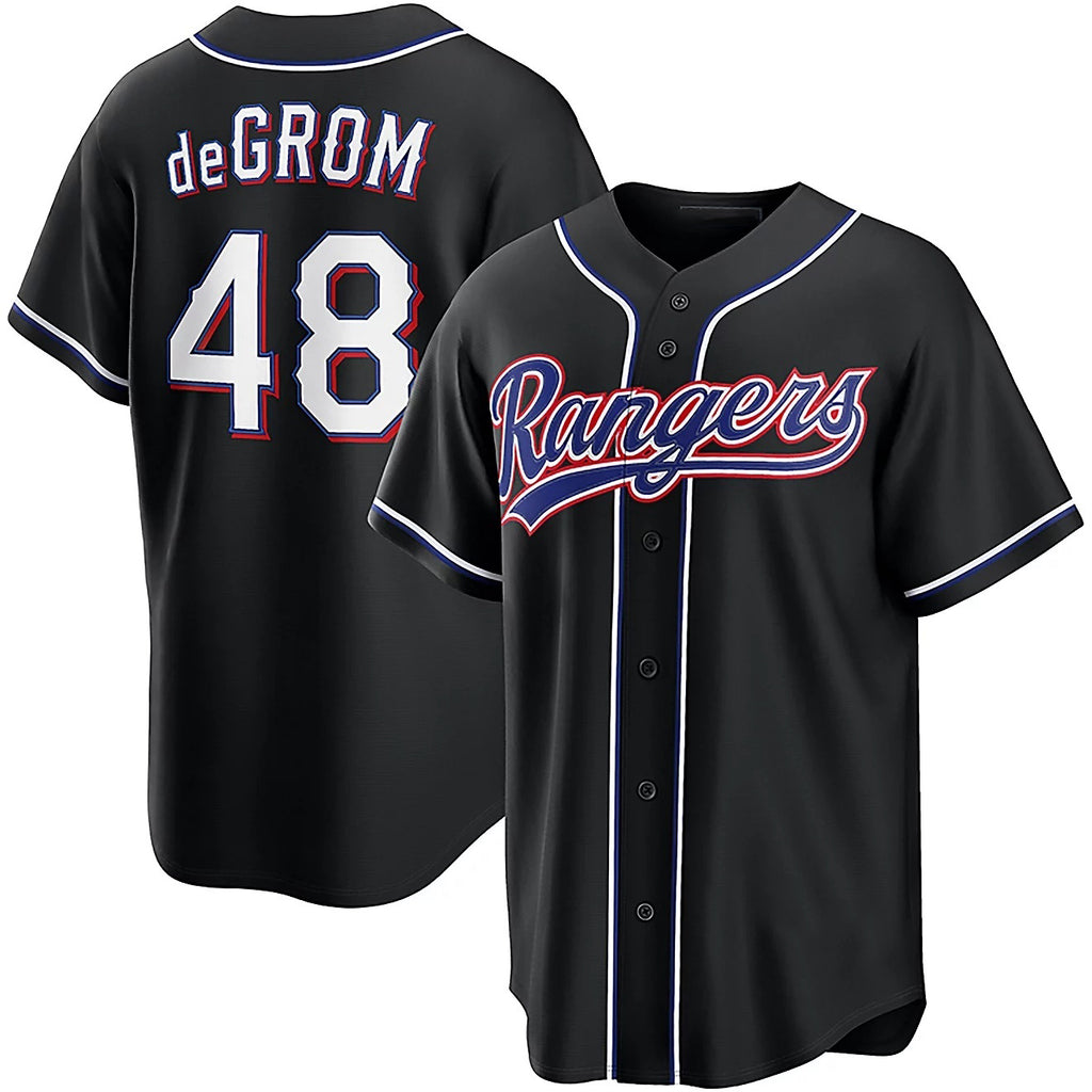 Texas Rangers #48 Jacob Degrom 2026 Black MASONITE Out Fashion Jersey