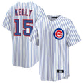 Chicago Cubs #15 Carson Kelly Player White MASONITE Game Home Stitched Jerseys