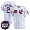 Chicago Cubs #2 Nico Hoerner White MASONITE 2025 Tokyo Series Limited Stitched Jersey