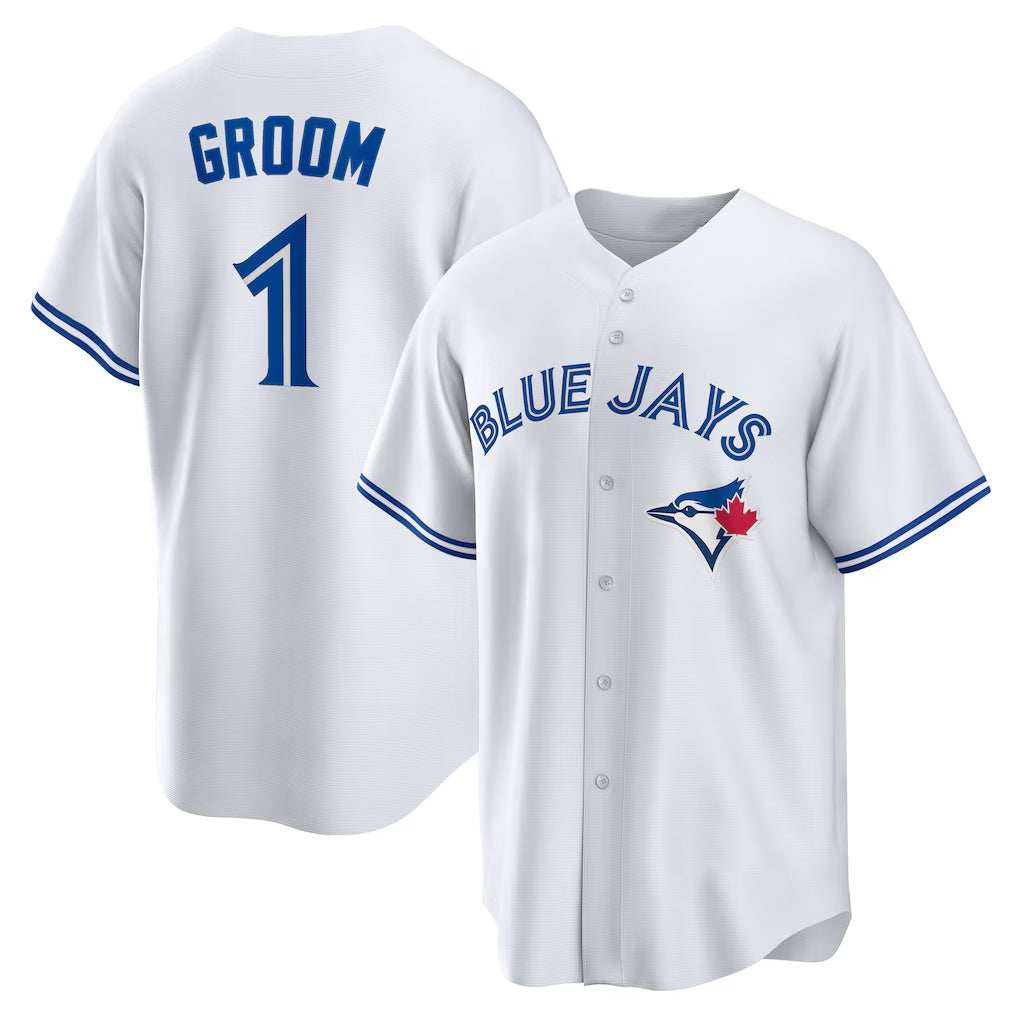 Toronto Blue Jays #1 Groom White MASONITE Home Replica Jersey