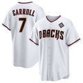 Arizona Diamondbacks #7 Corbin Carroll White MASONITE 2023 World Series Cool Base Stitched Jersey 2