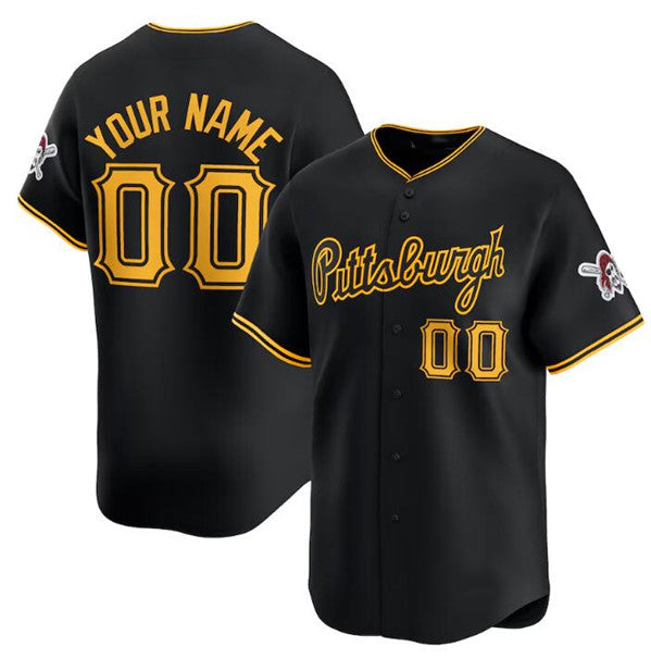 Custom Pittsburgh Pirates Active Player Black MASONITE Alternate Limited Stitched Jersey