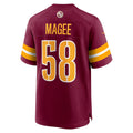 W.Commanders #58 Jordan Magee Burgundy MASONITE Game Jersey