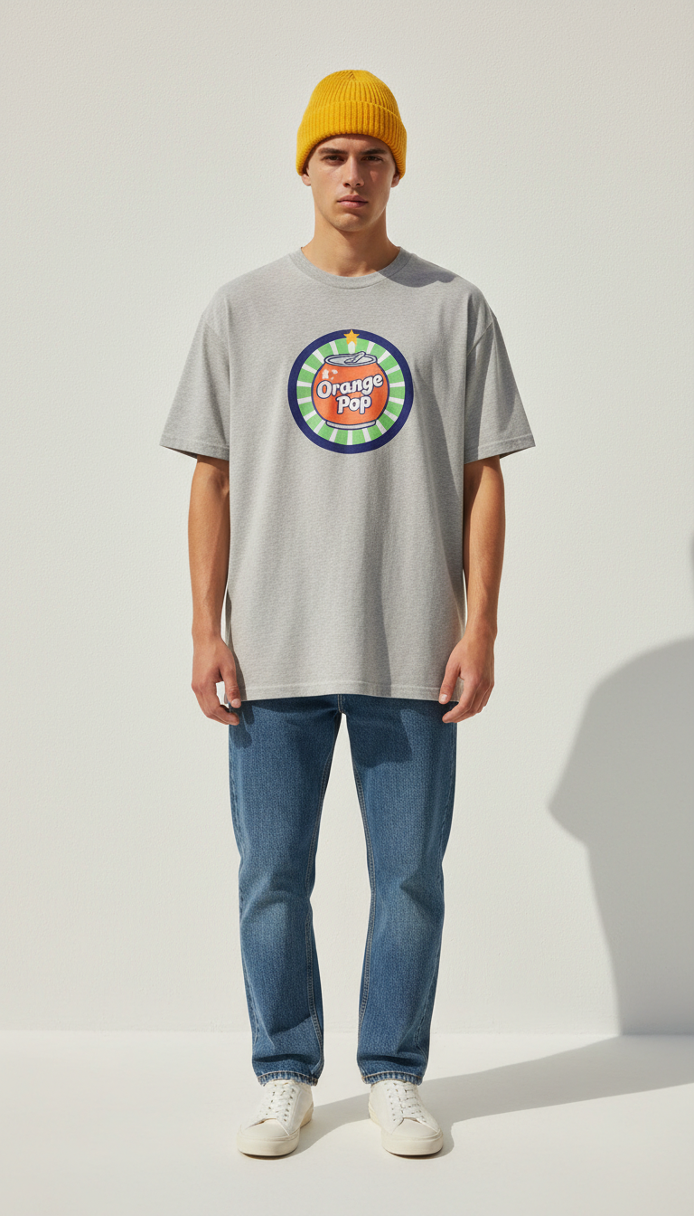Orange Pop Badge Tee