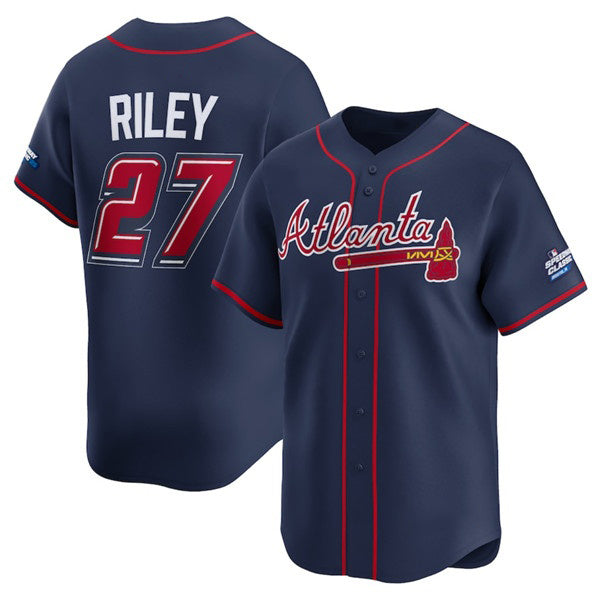 Atlanta Braves #27 Austin Riley Navy MASONITE 2025 Speedway Classic Alternate Limited Stitched Jersey