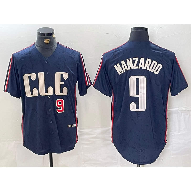 Cleveland Guardians #9 Kyle Manzardo Number Navy MASONITE 2024 City Connect Limited Stitched Jersey