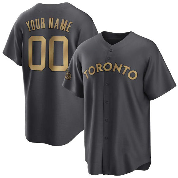Custom Toronto Blue Jays Active Player Charcoal MASONITE 2022 All-Star Cool Base Stitched Jersey