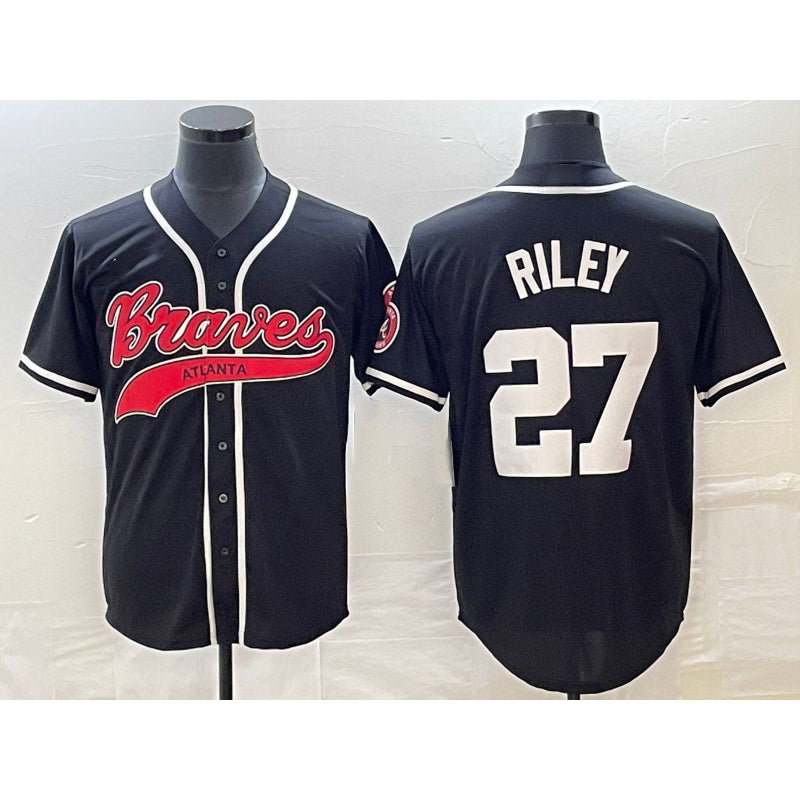 Atlanta Braves #27 Austin Riley Black MASONITE Cool Base Stitched Jersey