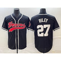 Atlanta Braves #27 Austin Riley Black MASONITE Cool Base Stitched Jersey